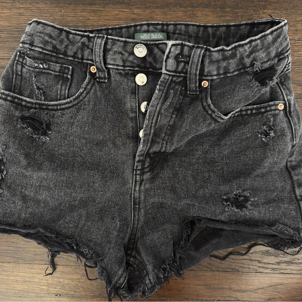 Wild Fable Charcoal Distressed Jean Shorts
